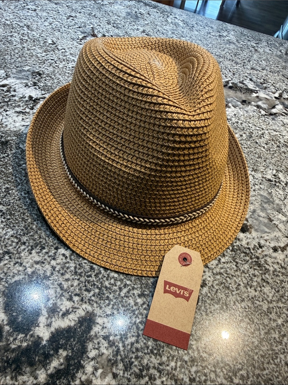 Levi's Braided-Band Straw Fedora in Tan